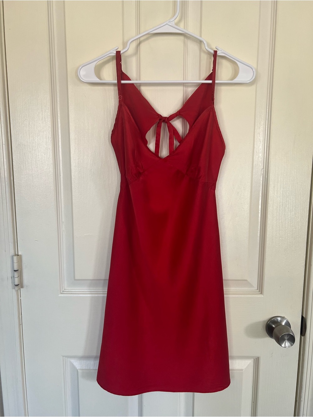 Victoria’s Secret 100% Silk Red Slip Dress Backless Chemise Medium
